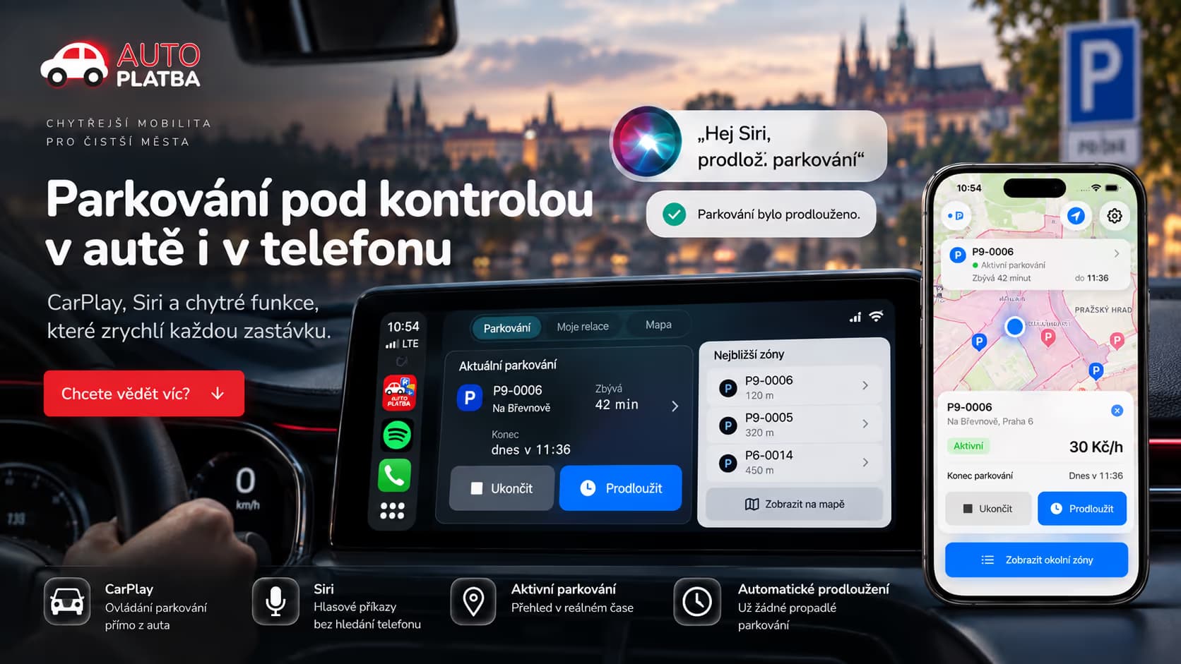 Autoplatba v CarPlay a přes Siri